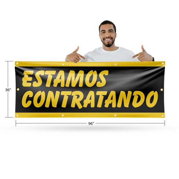 Signmission Estamos Contratando, 36 Inch x 96 Inch, Vinyl Banner - B-96-30563