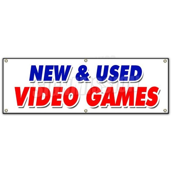 Signmission NEW AND USED VIDEO GAMES BANNER SIGN huge sale game retail store - B-72 NEW AND USED VIDEO GAMES