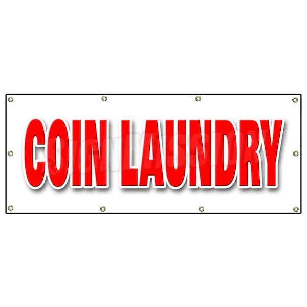 Signmission COIN LAUNDRY BANNER SIGN wash fold washing machines dry cleaning - B-96 COIN LAUNDRY