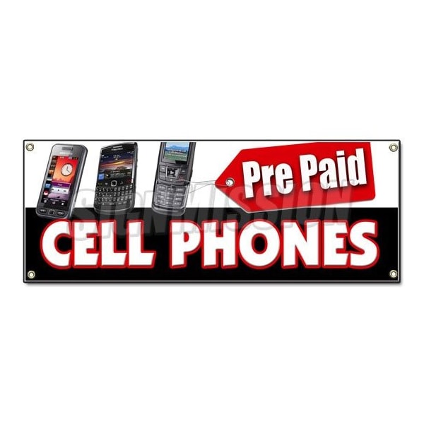 Signmission PREPAID CELL PHONES BANNER SIGN calling cards disposable long distance pre-paid - B-PREPAID CELL PHONES