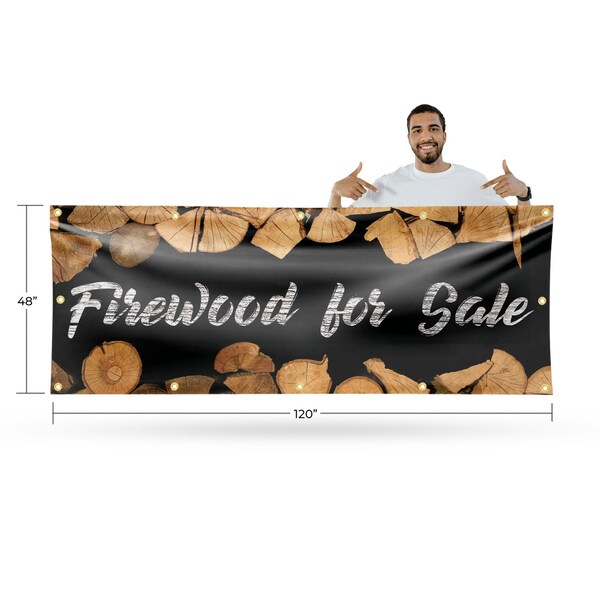 Signmission Firewood For Sale, 48 Inch x 120 Inch, Vinyl Banner - B-120-30628