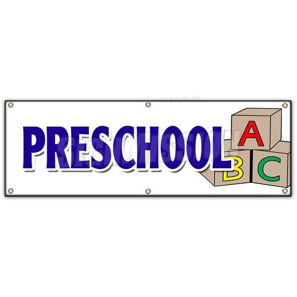 Signmission PRESCHOOL BANNER SIGN licensed accredited kindergarten day care early - B-72 PRESCHOOL