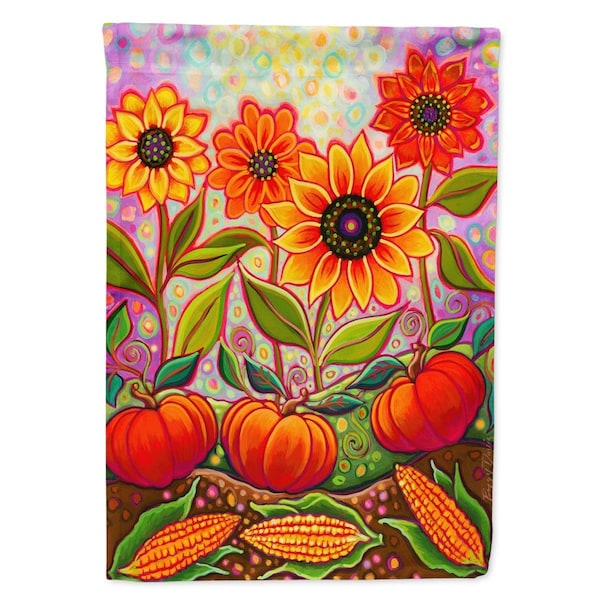 Carolines Treasures 28 x 0.01 x 40 in. Fall Harvest Canvas House Flag - PPD3001CHF