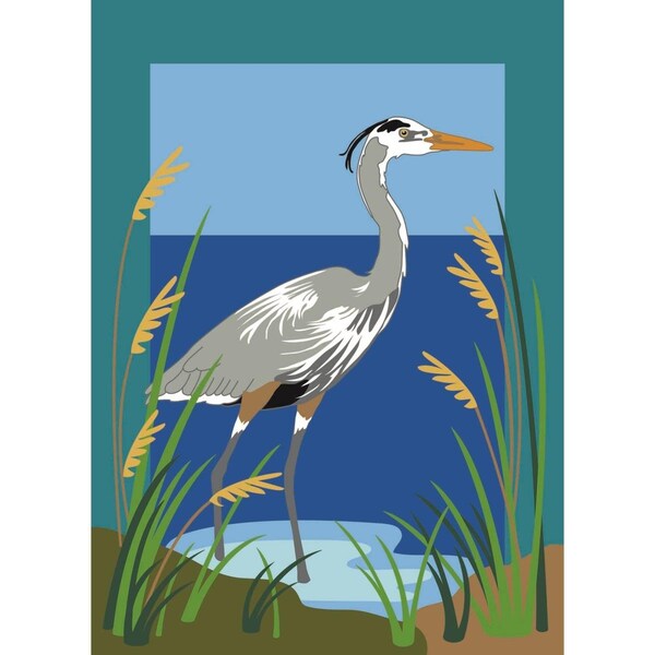 Magnolia Garden Flags 13 x 18 in. Heron Bird Polyester Garden Flag - M010042