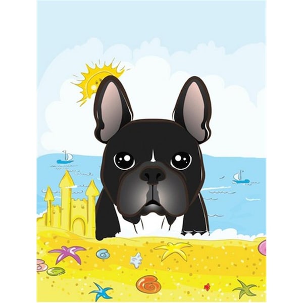 Carolines Treasures French Bulldog Summer Beach Canvas House Flag - BB2095CHF