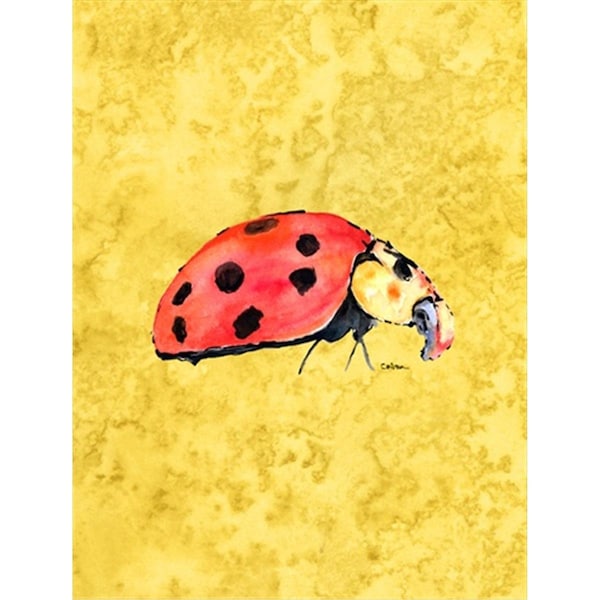 Carolines Treasures 28 x 40 In. Lady Bug On Yellow Flag Canvas- House Size - 8867CHF