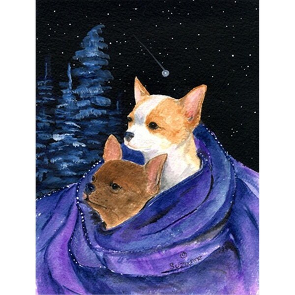Carolines Treasures Starry Night Chihuahua Canvas Flag - House Size- 28 x 40 in. - SS8513CHF