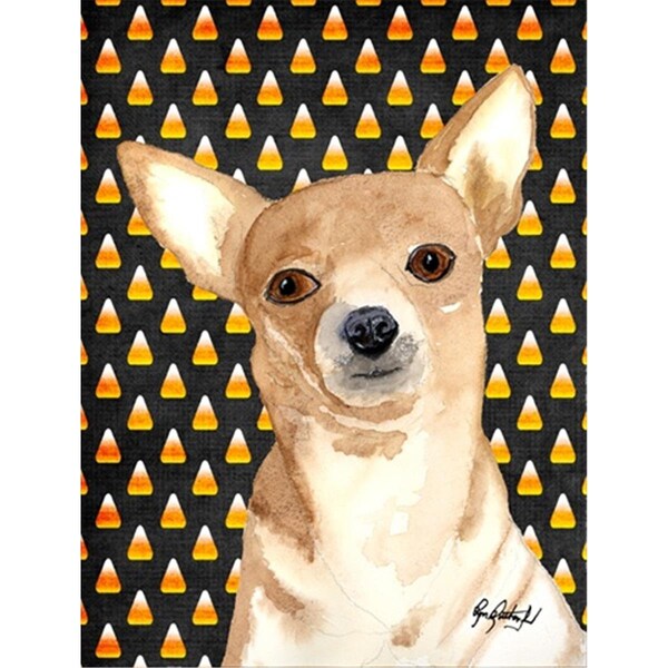 Carolines Treasures Candy Corn Chihuahua Halloween Flag Canvas House Size - RDR3016CHF