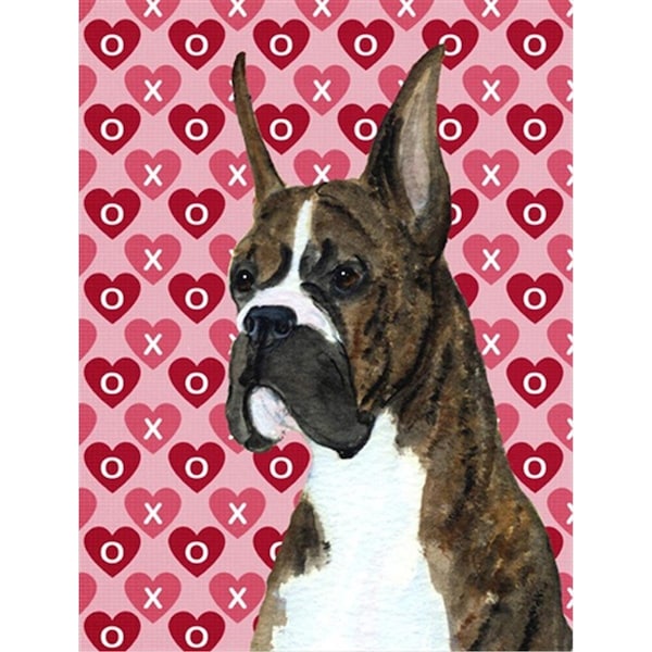 Patioplus 11 x 15 In. Boxer Hearts Love And Valentines Day Portrait Flag; Garden Size - PA251982