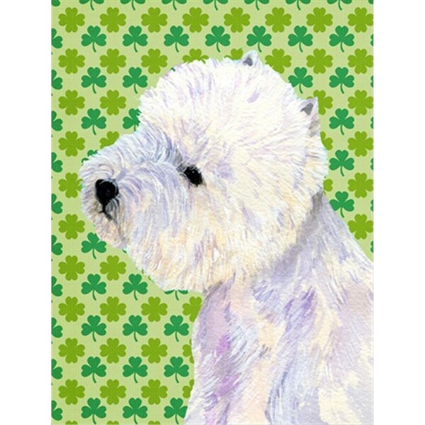 Carolines Treasures Westie St. Patricks Day Shamrock Portrait Flag Canvas House Size - LH9180CHF