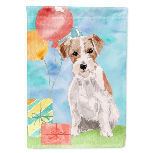 Carolines Treasures Happy Birthday Jack Russell Terrier Flag Canvas House Size - CK3237CHF