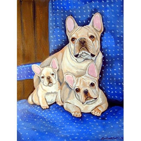 Carolines Treasures Carolines Treasures 7055CHF White Frenchies in Mommas Chair French Bulldog Flag Canvas House Size - 7055CHF