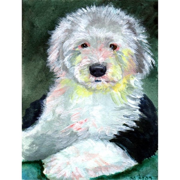 Carolines Treasures 28 x 40 in. Old English Sheepdog House Size Canvas Flag - 7252CHF