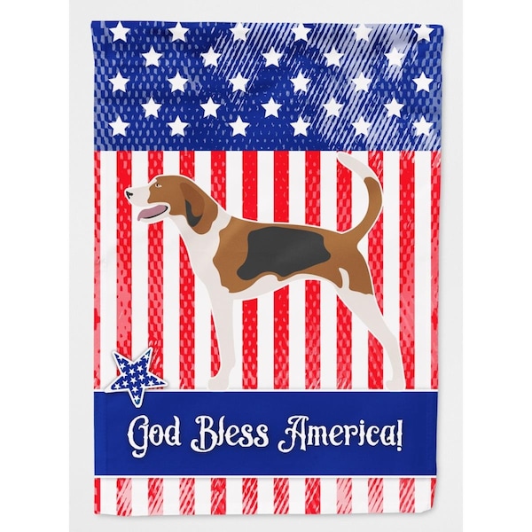 Carolines Treasures American Foxhound American Flag Canvas House Size - BB8352CHF