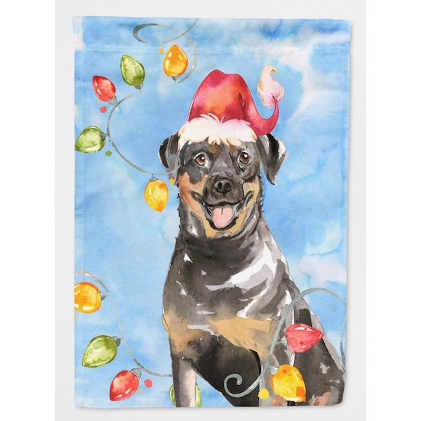 Carolines Treasures Christmas Lights Rottweiler Flag Canvas House Size - CK2488CHF