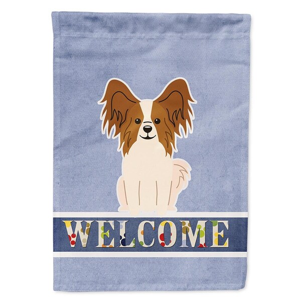 Patioplus Papillon Red White Welcome Garden Size Flag - PA3386918