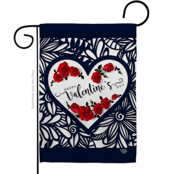 Cuadrilatero Roses are Love Springtime Valentine Double-Sided Decorative Garden Flag, Multi Color - CU3888989