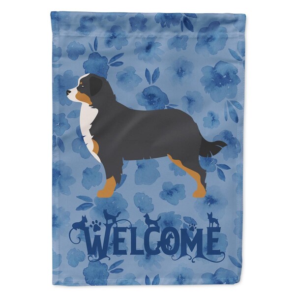 Patioplus 11 x 0.01 x 15 in. Bernese Mountain Dog Welcome Flag Garden Size - PA3392373