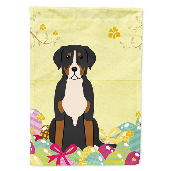 Patioplus Easter Eggs Greater Swiss Mountain Dog Garden Size Flag - PA2893640