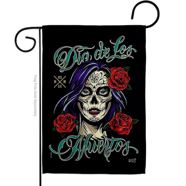 Patio Trasero 13 x 18.5 in. La Catrina Rose Garden Flag with Fall Day of Dead Double-Sided  Vertical Flags - PA3906371
