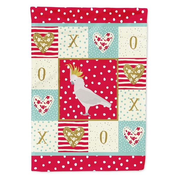 Carolines Treasures 28 x 0.01 x 40 in. Cockatoo Love Flag Canvas House Size - CK5522CHF