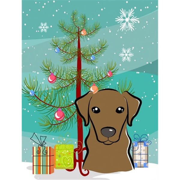 Patioplus Christmas Tree And Chocolate Labrador Flag Garden Size - PA253530