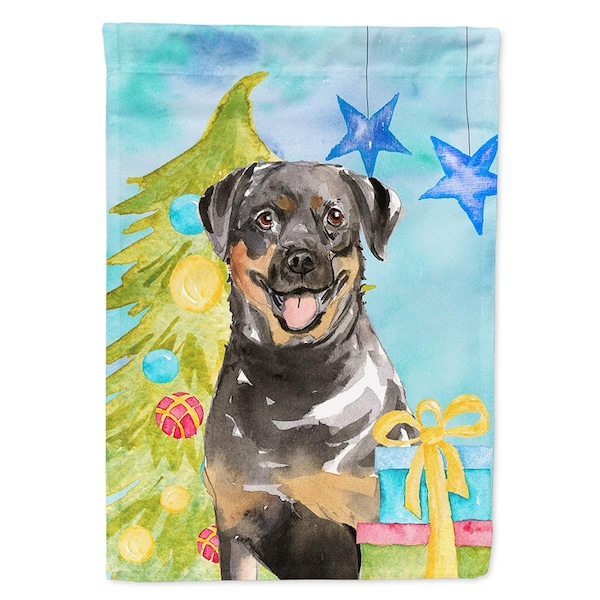 Carolines Treasures Christmas Tree Rottweiler Flag Canvas House Size - CK1868CHF