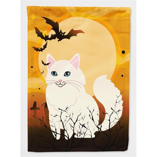 Patioplus Halloween Turkish Angora Cat Flag Canvas House Size - PA2866660