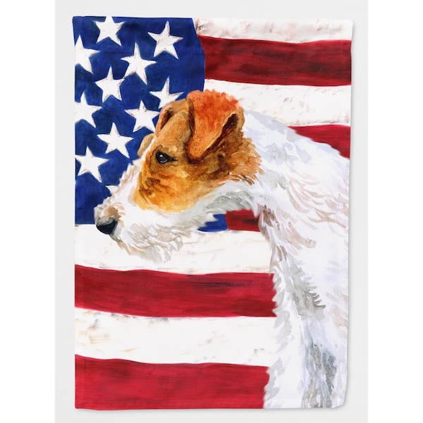 Patioplus Fox Terrier Patriotic Flag Canvas House Size - PA2551725