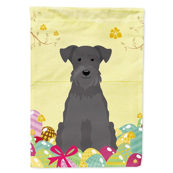 Carolines Treasures Easter Eggs Miniature Schanuzer Black Flag Canvas House Size - BB6051CHF