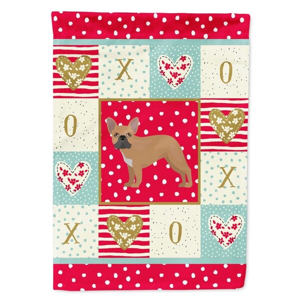 Carolines Treasures 28 x 0.01 x 40 in. French Bulldog No.2 Love Canvas House Flag - CK5836CHF