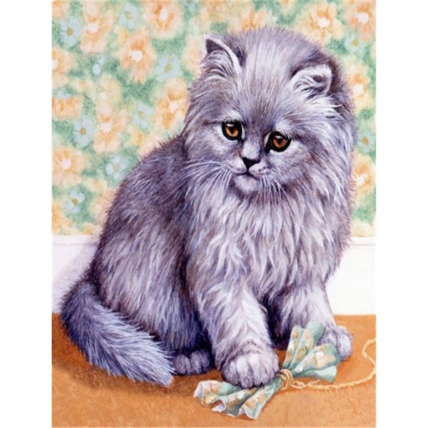 Patioplus Grey Cat by Daphne Baxter Flag Canvas House Size - PA733096