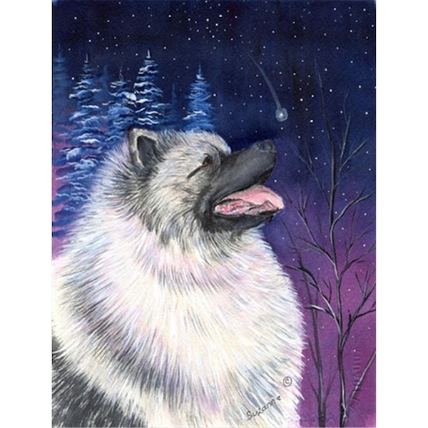 Carolines Treasures Starry Night Keeshond Flag Canvas - House Size - SS8350CHF