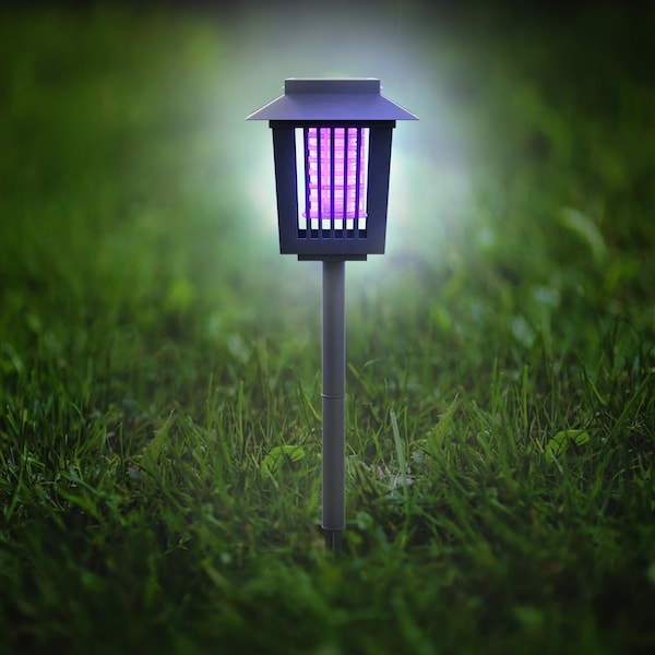 Pure Garden Solar Light and Insect Zapper, Black - 50-173-MOS