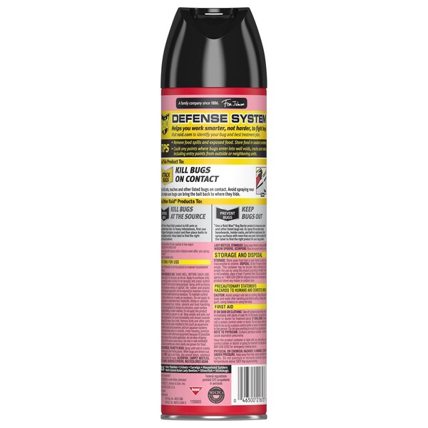 Sc Johnson Professional Raid Ant & Roach Killer, 17.5 oz, Aerosol, Fresh Outdoor Scent - 669798