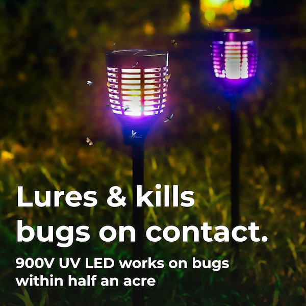Techko Solar Bug Zapper Torch with 360 degrees Easy-Clean Brush - SZL-1102-1