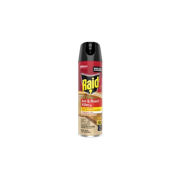 Uss Raid 174, Fragrance Free Ant and Roach Killer, 17.5 oz Aerosol Can, 12PK - 333822