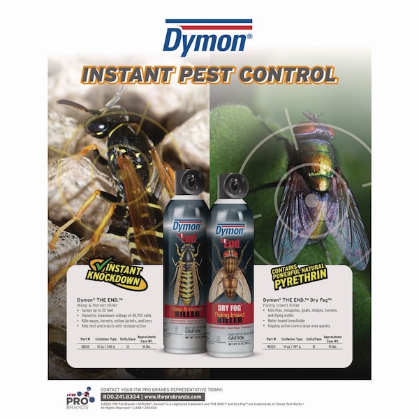 Dymon The End. Dry Fog Flying Insect Killer, 14oz, Can, PK12 - 45120