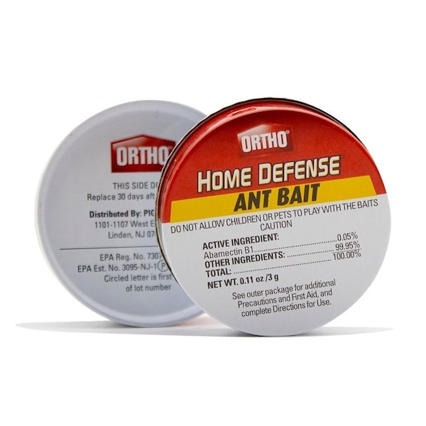 Ortho Home Defense Ant Bait Station, 4.32 in L, 2.2 in W, 3.82 in H, 1.06 oz Bait, Metal, Red/White, 10PK - OHD-MAT10