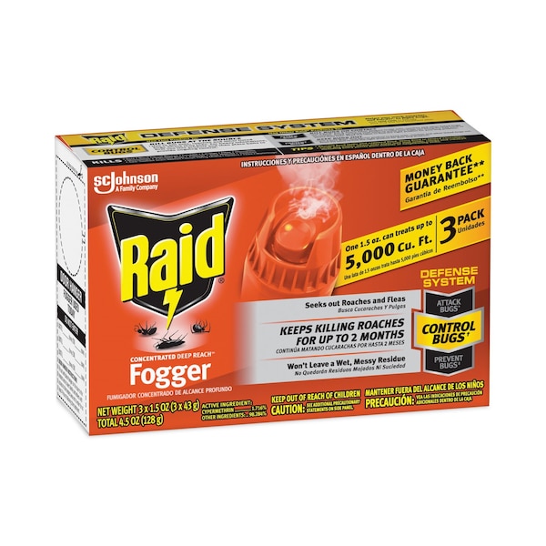 Raid Concentrated Deep Reach Fogger, 1.5 oz Aerosol Can, PK36 - 305690