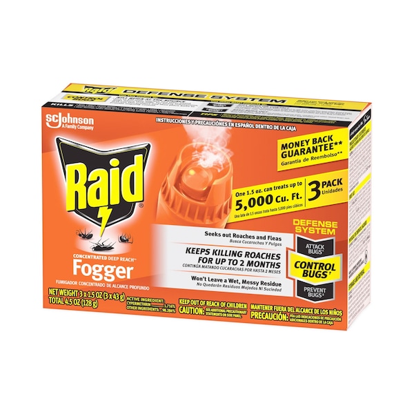 Raid Concentrated Deep Reach Fogger, 1.5 oz Aerosol Can, PK36 - 305690
