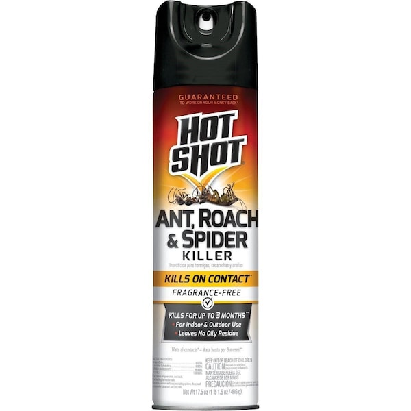 Hot Shot 17.5 Oz. Fragrance-Free Aerosol Spray Ant, Roach, & Spider Killer - HG-96780