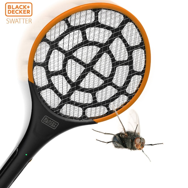 Black & Decker Battery Powered Bug Zapper Electric Fly Mosquito Swatter Racket- Non Toxic, Safe for Kids & Pets - BDXPC974
