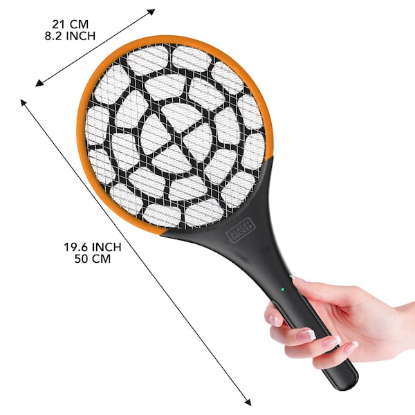 Black & Decker Battery Powered Bug Zapper Electric Fly Mosquito Swatter Racket- Non Toxic, Safe for Kids & Pets - BDXPC974