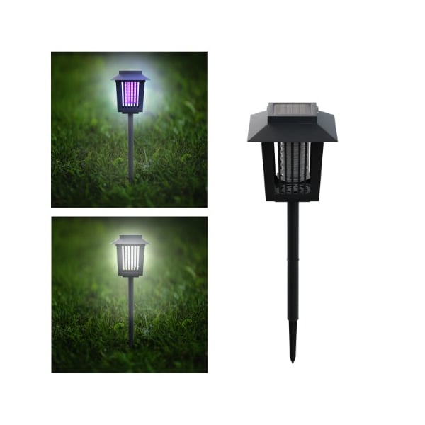 Nature Spring Solar Powered Light, Mosquito and Insect Bug Zapper, LED/UV Radiation Outdoor Stake Fixture - 673035OYL