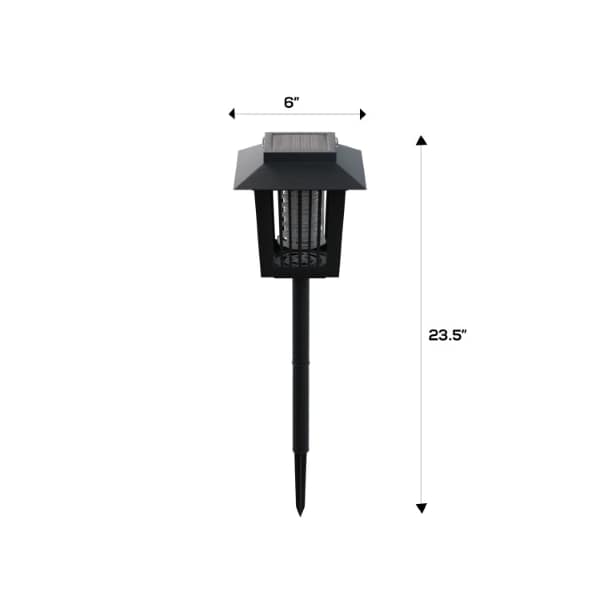 Nature Spring Solar Powered Light, Mosquito and Insect Bug Zapper, LED/UV Radiation Outdoor Stake Fixture - 673035OYL