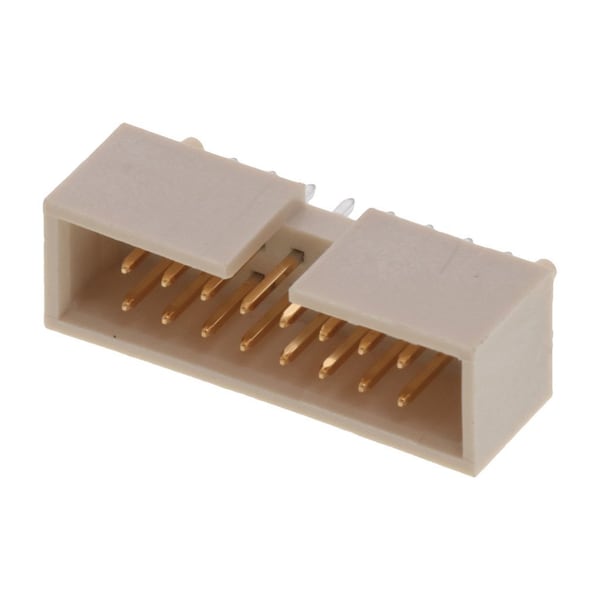 Conector de placa Molex, 16 contactos, 2 hileras, macho, recto, separación de 0.1 pulgadas, terminal de soldadura, guía - 878341611.