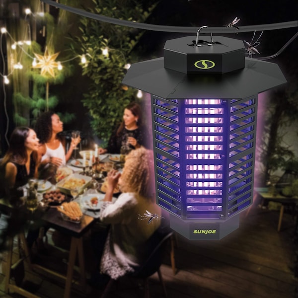 Sun Joe 18-Watt UV Indoor/Outdoor Bug Zapper, 1600 sq ft Coverage, Whisper Quiet Operation, Mosquitos - SJ-BZ18W