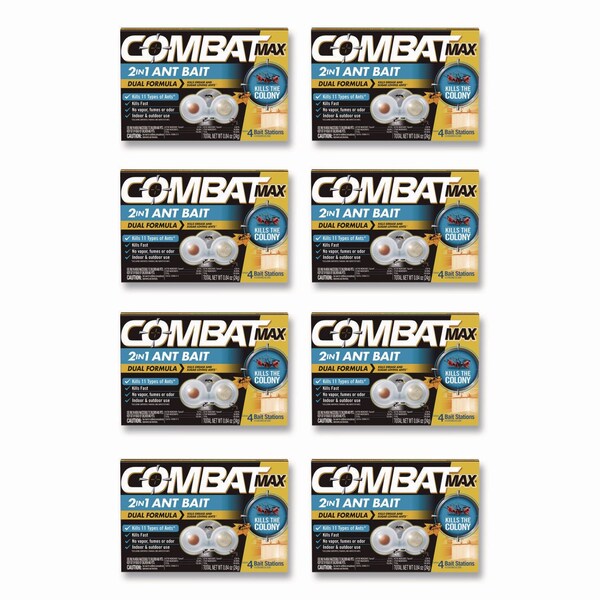 Combat Max 2-in-1 Ant Bait, 4/Pack, 8 Packs/Carton, 8PK - 23400 07172
