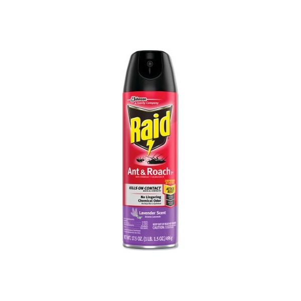 United Stationers Supply Raid, Ant and Roach Killer, 17.5 oz Aerosol, Lavendar, 12/Carton - SJN334632